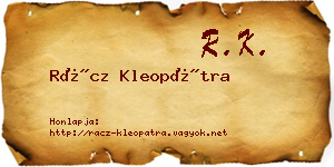 Rácz Kleopátra névjegykártya